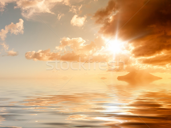 Sonnenuntergang Ozean Bild hellen Strand Wasser Stock foto © magann