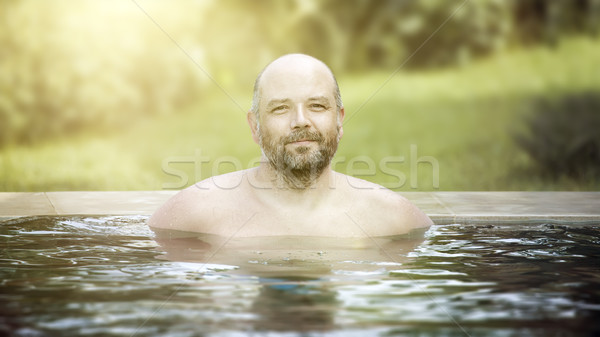 man portrait pool Stock photo © magann