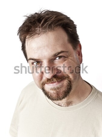 Jóképű fiatalember kecskeszakáll szakáll arc fehér Stock fotó © magann