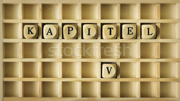 Kapitel fünf Sprache Bild Holz Spiel Stock foto © magann
