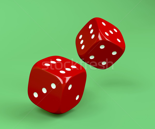 Red rolling dices Stock photo © magraphics