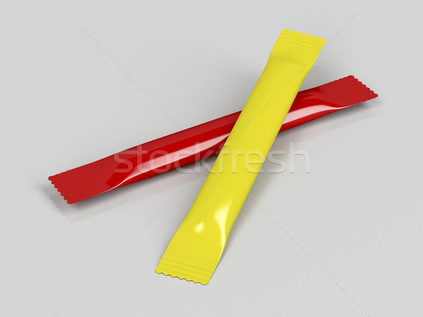 Foto stock: Ketchup · mostarda · cinza · papel · comida · saco