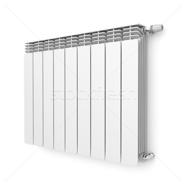 Central calefacción radiador termostato adjunto pared Foto stock © magraphics