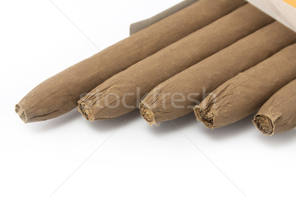 Cubano cigarrillos aislado blanco grupo hojas Foto stock © magraphics