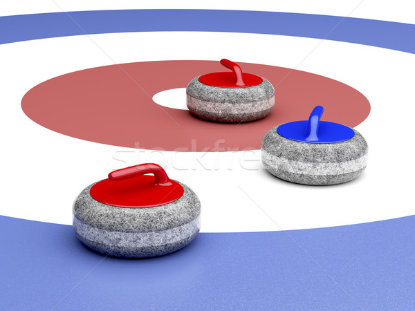 Curling stones on ice Stock photo © magraphics