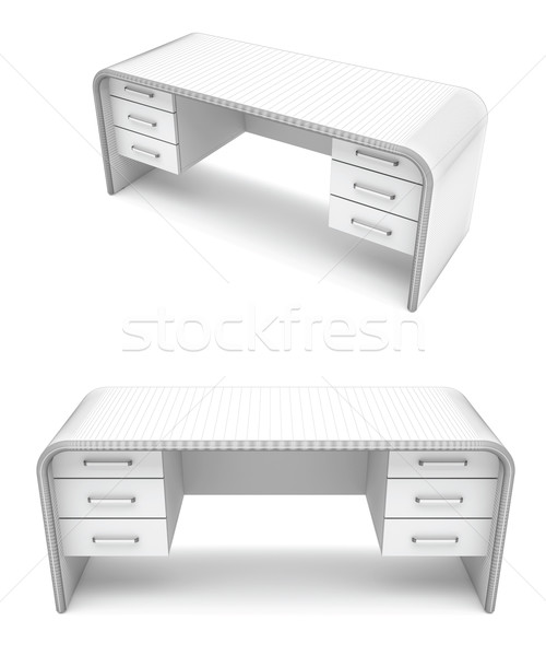 Bureau rendu 3d deux différent design [[stock_photo]] © magraphics