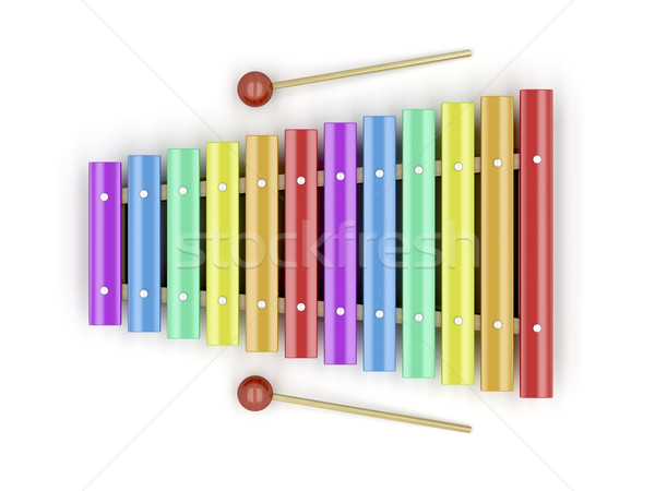 Xylophon farbenreich Musik Regenbogen Spielzeug Farbe Stock foto © magraphics