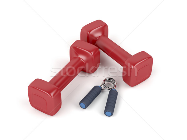 Dumbbells and hand gripper Stock photo © magraphics
