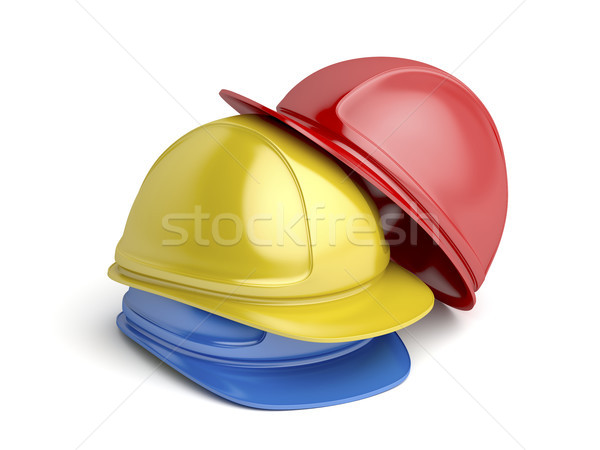 Safety helmets on white background Stock photo © magraphics