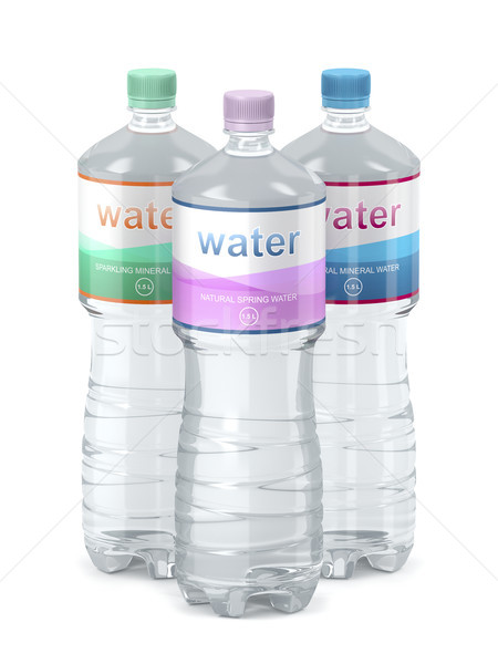 Frizzante primavera acqua minerale diverso acqua in bottiglia illustrazione 3d Foto d'archivio © magraphics