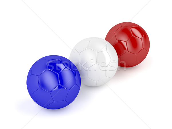 Football balls with flag of France Stock photo © magraphics