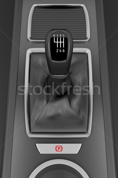 Stock photo: Gear stick in sports car