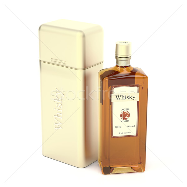 Whisky botella metal cuadro 12 año Foto stock © magraphics