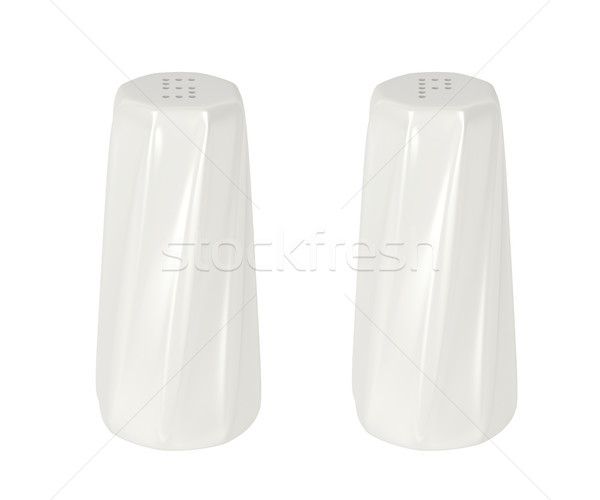 Weiß Keramik Salz Pfeffer isoliert Essen Stock foto © magraphics