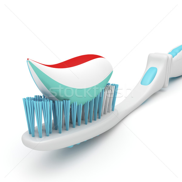 Brosse à dents dentifrice image bouche propre [[stock_photo]] © magraphics