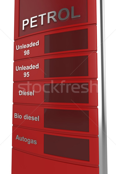 Vermelho posto de gasolina assinar ver Foto stock © magraphics