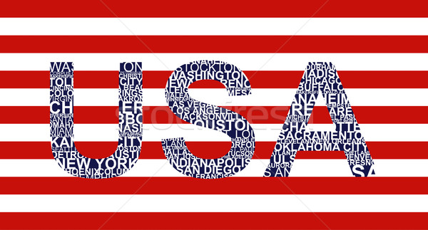 Texte USA typographique illustration ville étiquette [[stock_photo]] © magraphics