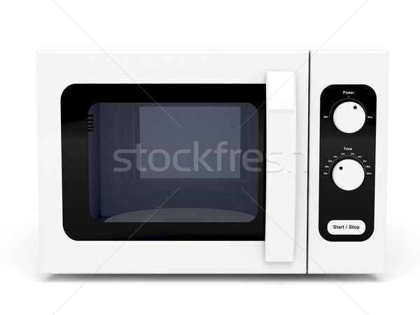 Microonda forno branco ilustração 3d janela cozinhar Foto stock © magraphics