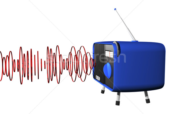 Blue radio with waves Stock photo © magraphics