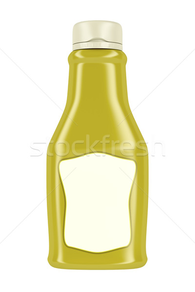 Flasche Senf Mayonnaise isoliert weiß Kunststoff Stock foto © magraphics