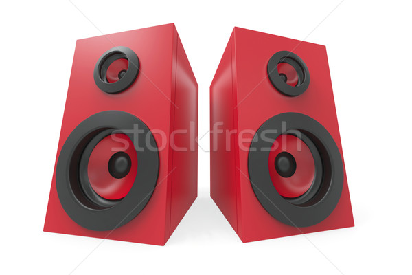 Stereo hoparlörler kırmızı beyaz teknoloji konuşmacı Stok fotoğraf © magraphics