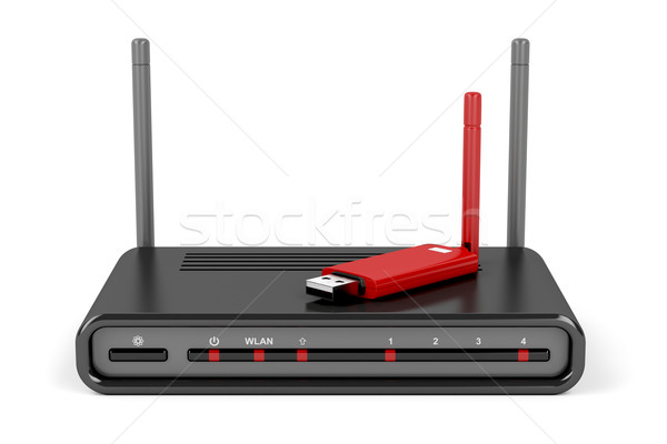 Bezprzewodowej router usb sieci komunikacji czarny Zdjęcia stock © magraphics