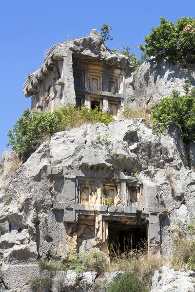 Antigua rock arquitectura acantilado tumba Turquía Foto stock © magraphics