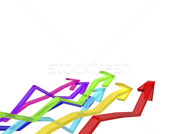 Kleurrijk pijlen kleur bewegende vooruit witte Stockfoto © magraphics