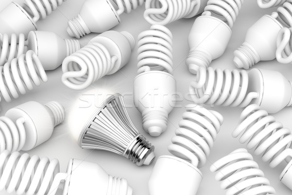 Egyedi villanykörte egyéb villanykörték energia elektromosság Stock fotó © magraphics
