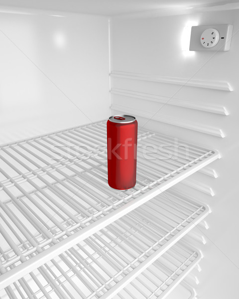 Peuvent rouge aluminium frigo métal boire [[stock_photo]] © magraphics