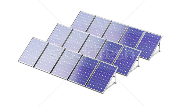 Solar panels generating electricity Stock photo © magraphics