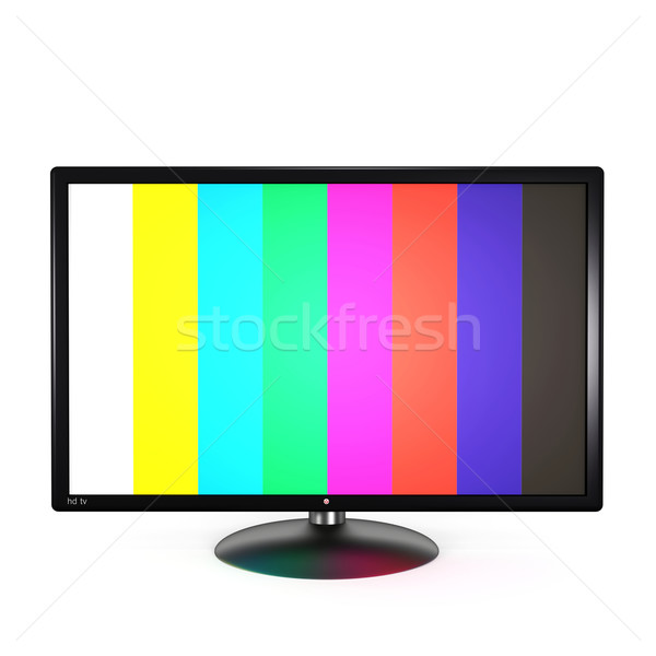 Plasma tv écran plat isolé blanche rendu 3d [[stock_photo]] © magraphics