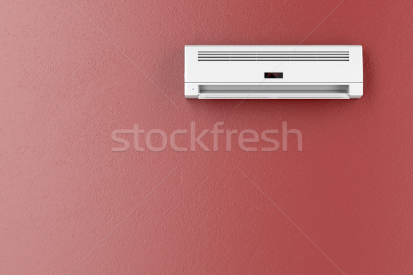 Air conditioner on red wall  Stock photo © magraphics