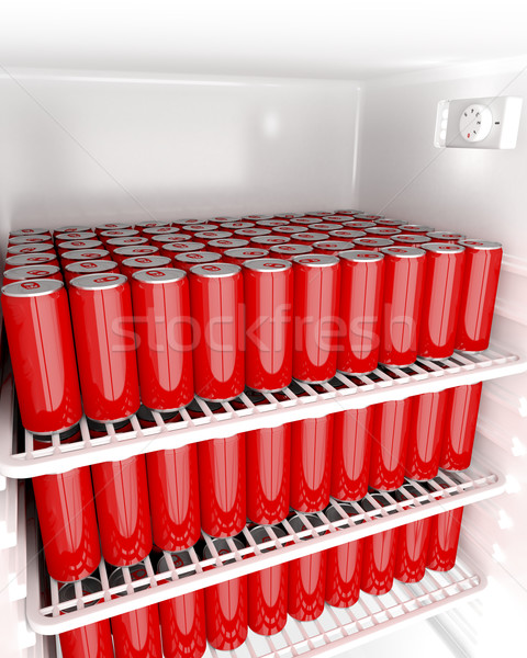 Stok fotoğraf: Kırmızı · içmek · soğuk · konteyner · buzdolabı