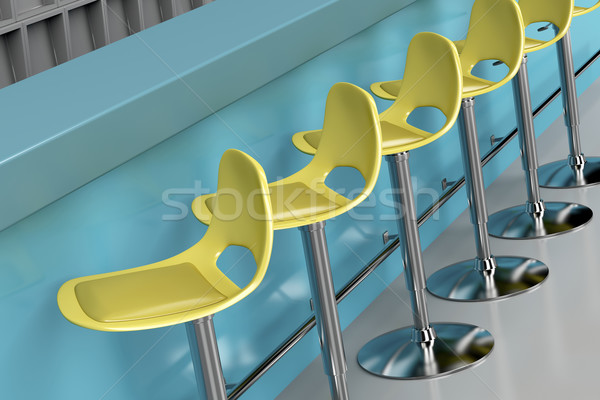 Bar rij moderne ontwerp metaal keuken Stockfoto © magraphics