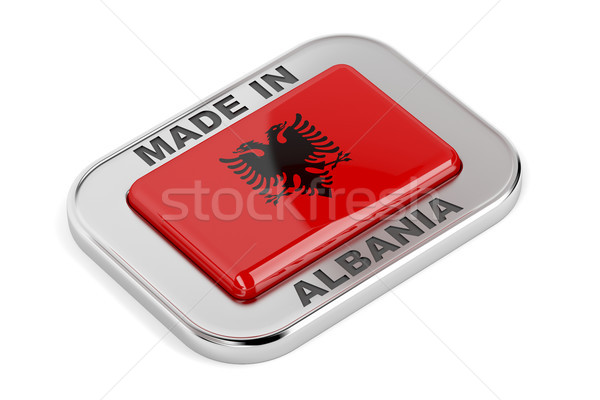 Албания серебро Знак флаг внутри знак Сток-фото © magraphics