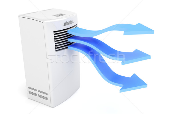 Légkondicionáló fúj hideg levegő fehér kék Stock fotó © magraphics