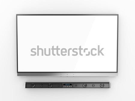 Płaski ekran telewizja front widoku technologii Język Zdjęcia stock © magraphics