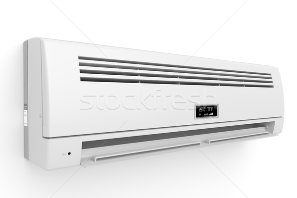 Légkondicionáló fehér fal hideg elektromos műanyag Stock fotó © magraphics