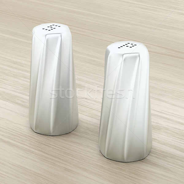 Silver salt and pepper shakers Stock photo © magraphics