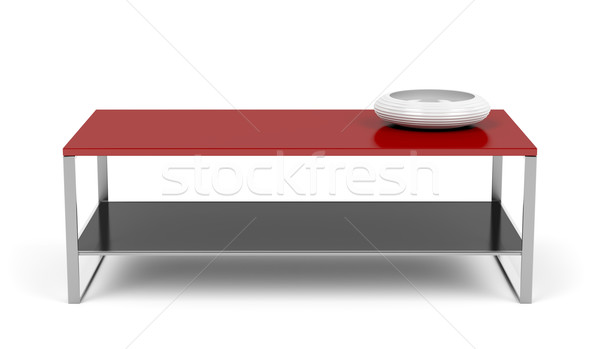 Rouge table table basse blanche café maison [[stock_photo]] © magraphics