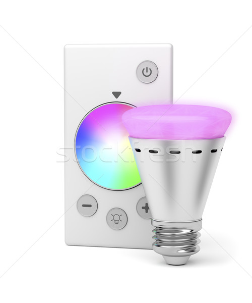 Stock foto: Glühlampe · Fernbedienung · Farbe · Energie · Strom · elektrische