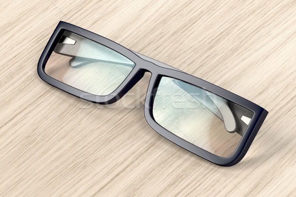 Stock photo: Eyeglasses on wood background