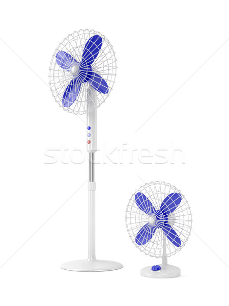 électriques fans blanche cool fan isolé [[stock_photo]] © magraphics