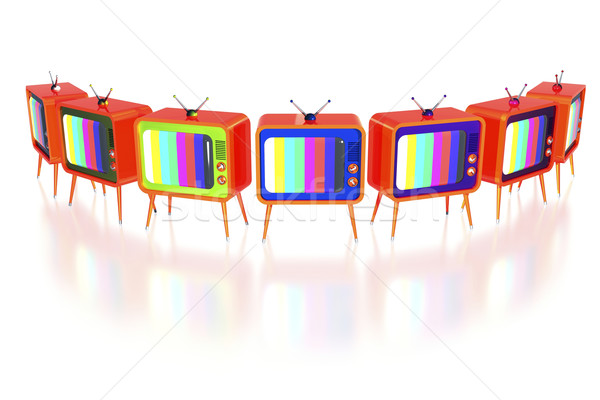 Orange retro tv's Stock photo © magraphics