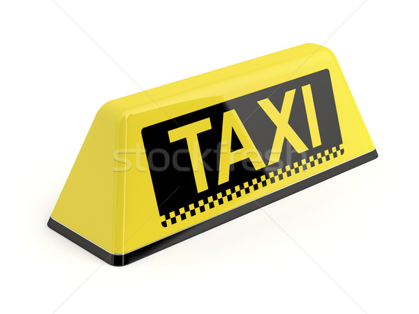 Taxi semna alb lumina urban lampă Imagine de stoc © magraphics