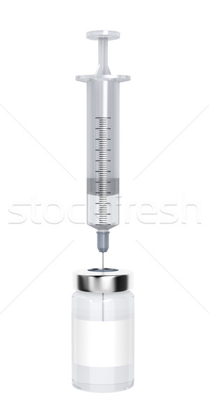 Orvosi fiola injekciós tű izolált fehér egészség Stock fotó © magraphics
