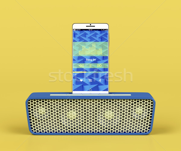 Portable speaker and smartphone Stock photo © magraphics