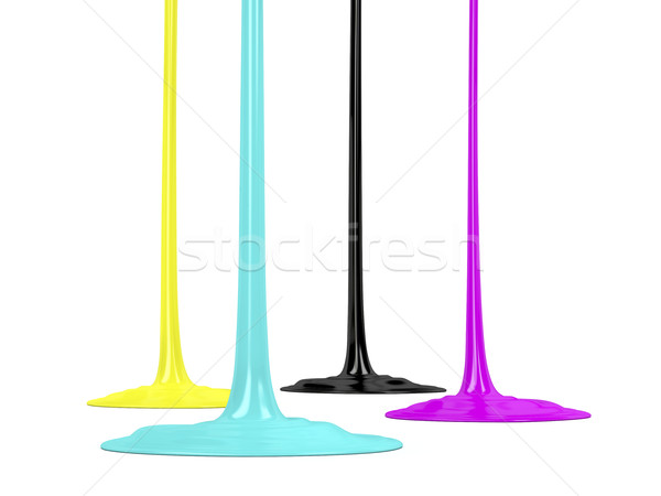 CMYK inks dripping on white background Stock photo © magraphics