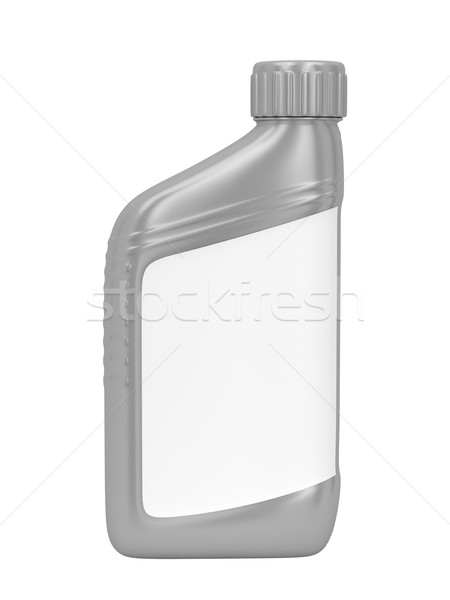 Maşină ulei sticlă etichetă izolat alb Imagine de stoc © magraphics